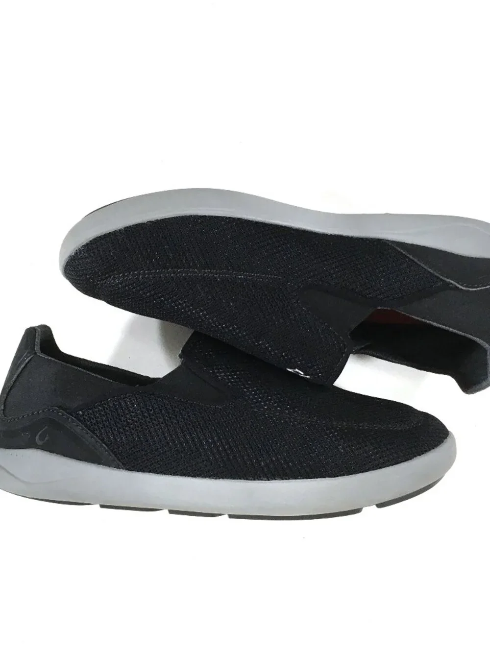 Olukai Nohea Pae Slip On Sneakers Mens Size 8.5 Black Mesh Drop in Heel